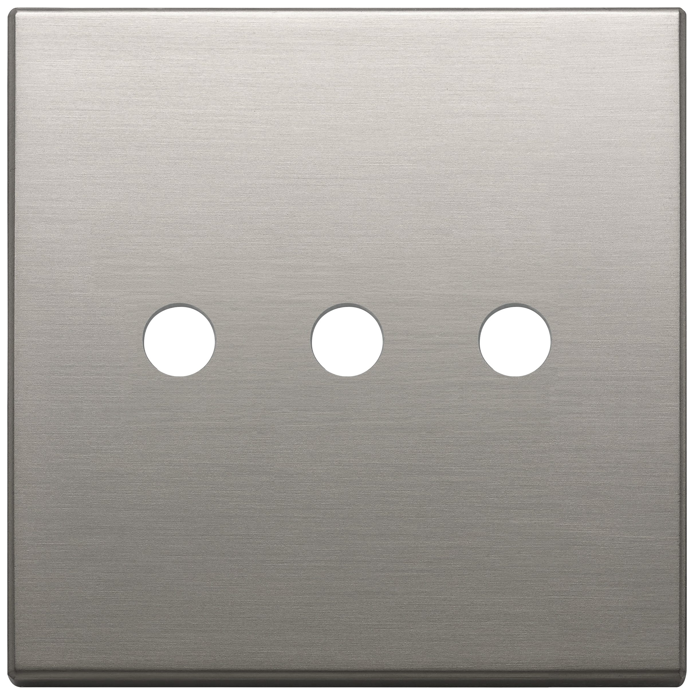 VIMAR - Placca 3 Moduli Bs Tondo Nichel Spazzolato Metallo - Tre Comandi