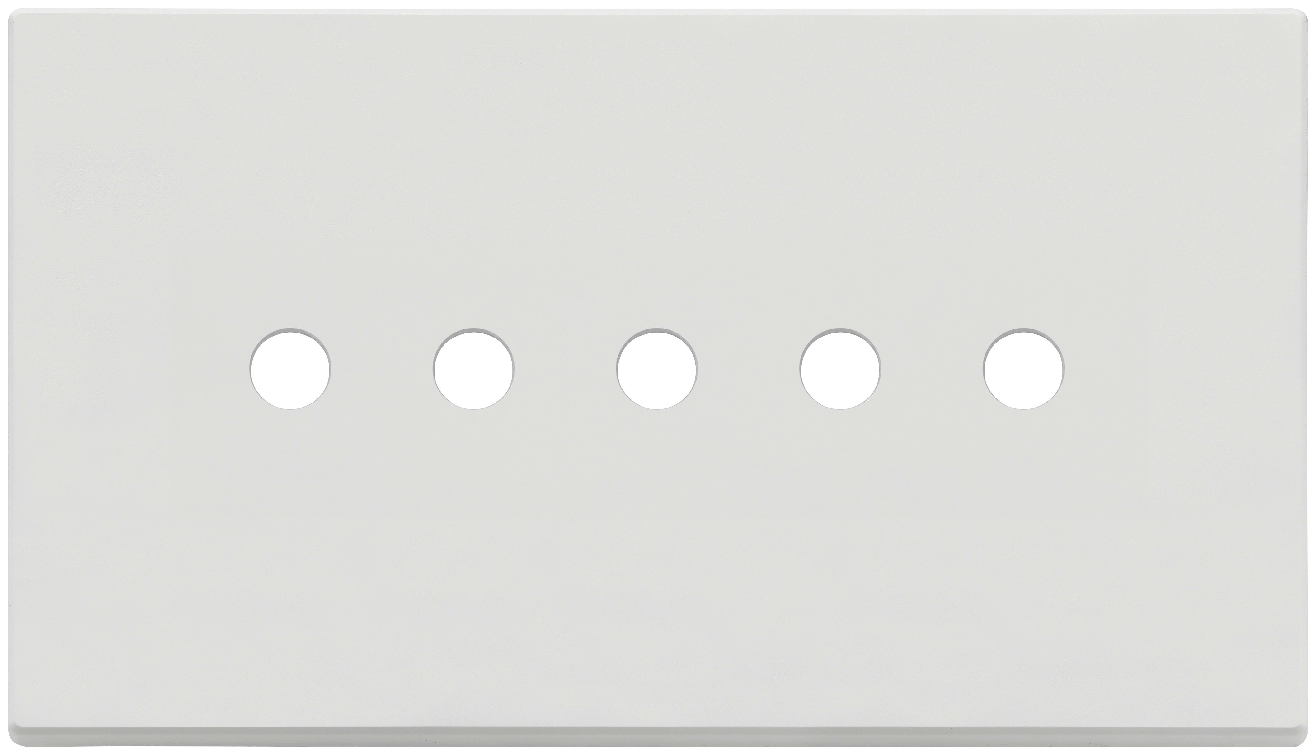 VIMAR - Placca 5 Moduli Tondo Bianco Matt Metallo Cinque Comandi 22689.RN.5.01