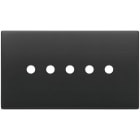 VIMAR - Placca 5 Moduli Tondo Grigio Antracite Metallo per Cinque Comandi 22689.RN.5.03