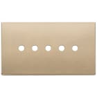 VIMAR - Placca 5 Moduli Oro Satinato per Cinque Comandi Tondo in Metallo 22689.RN.5.88