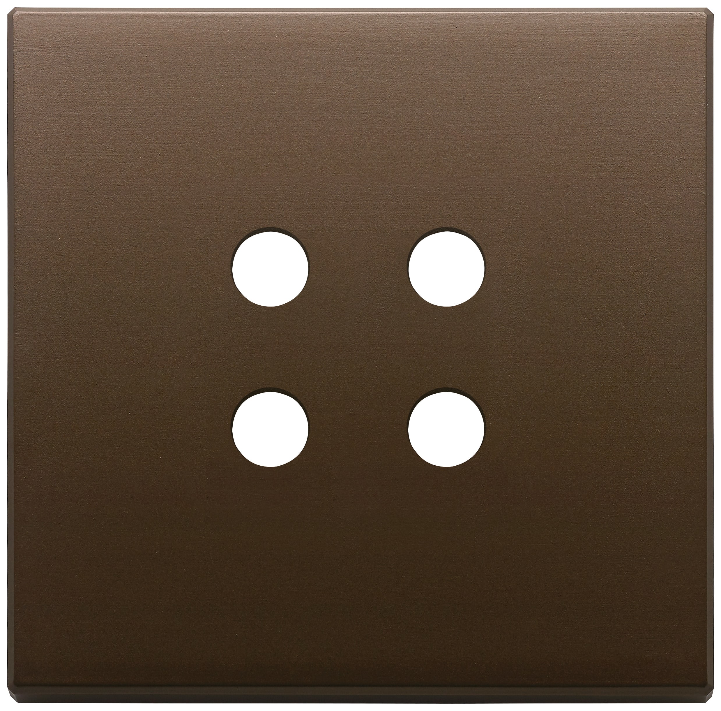 VIMAR - Placca 2 Moduli Tondo Bronzo Scuro Spazzolato per 4 Comandi Domotici/Knx
