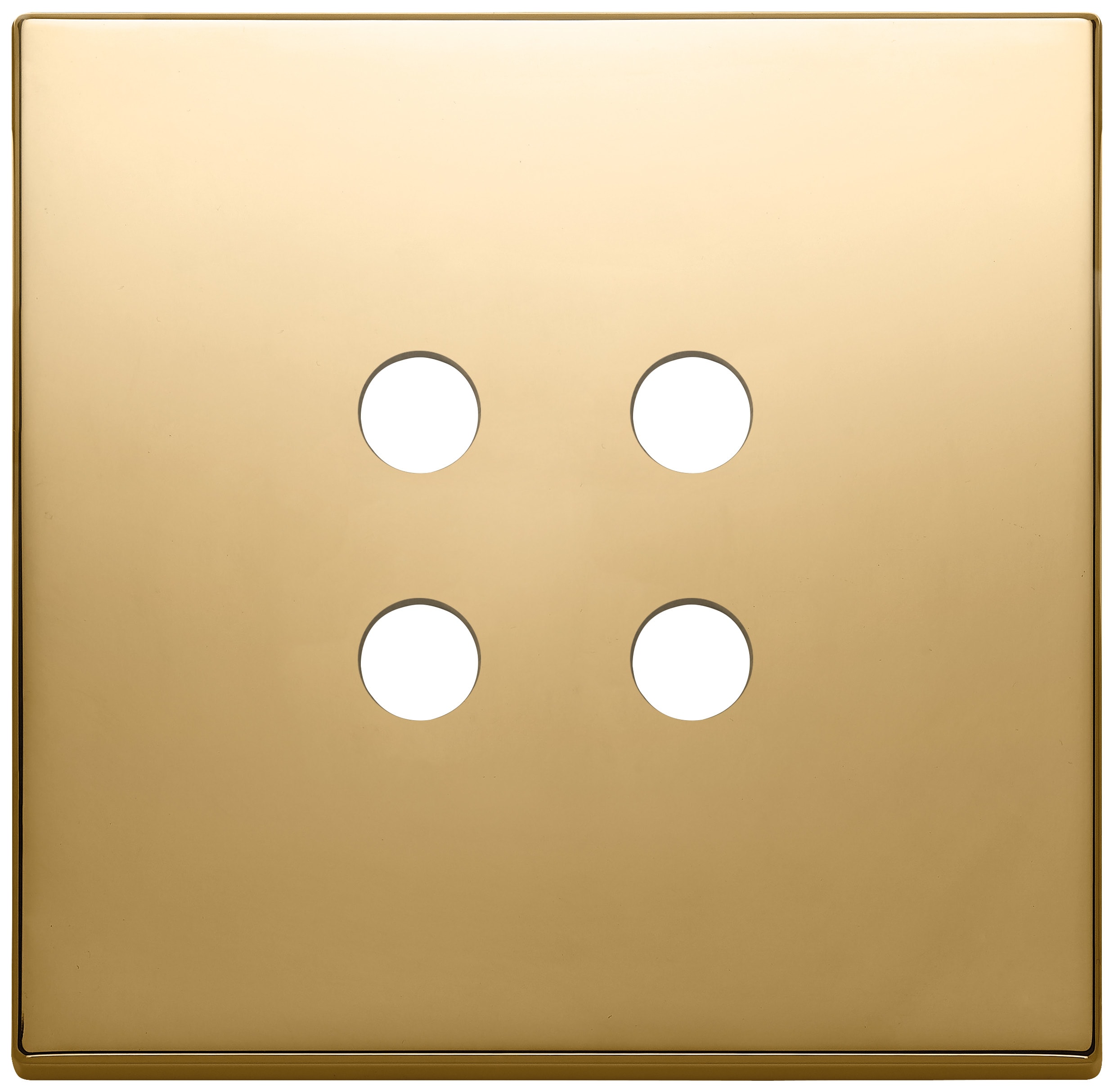 VIMAR - Placca Oro per 4 Comandi Tondo Domotici/Knx, 2 Moduli 2Mx4 Metallo 22692.RN.82