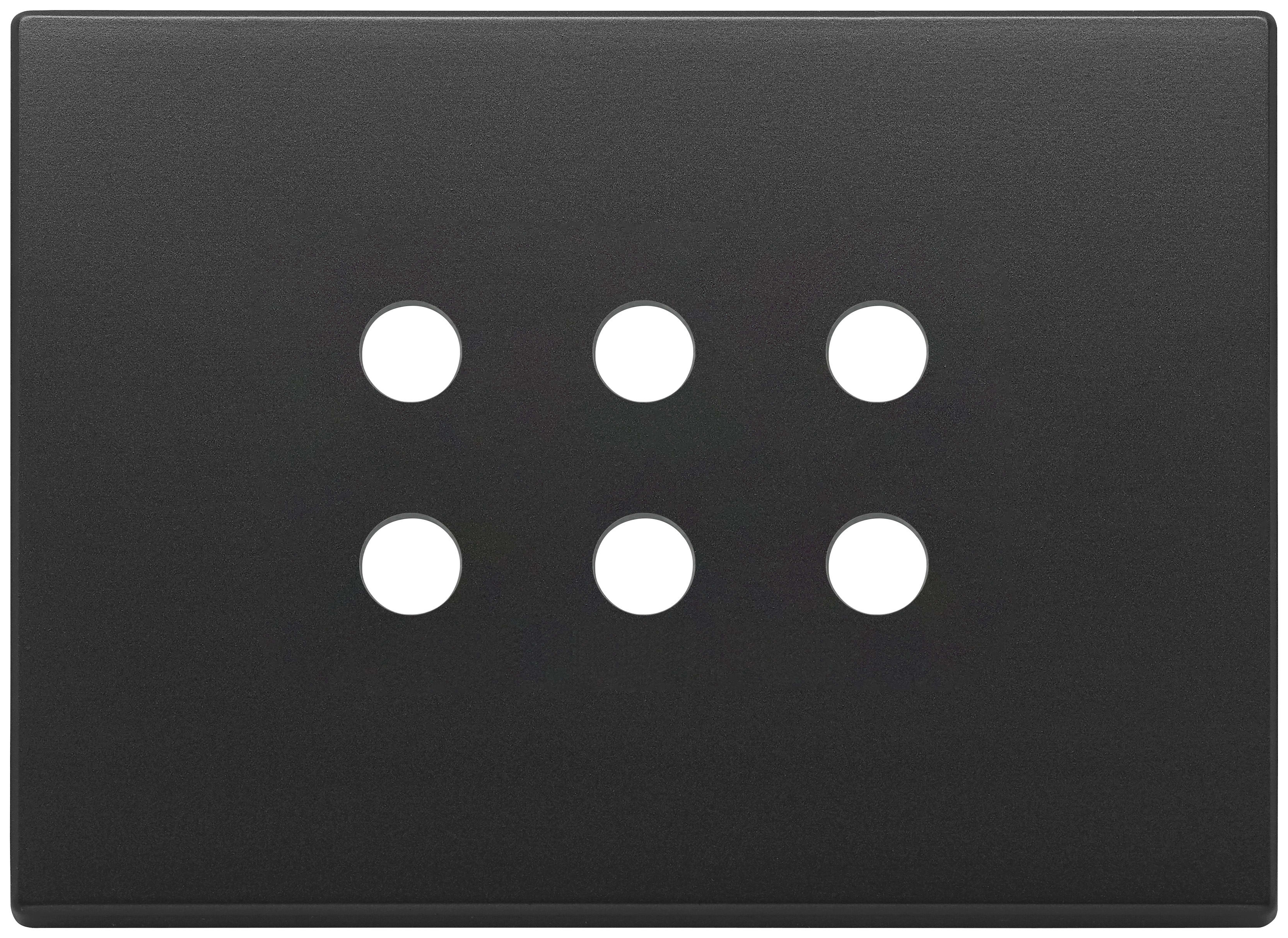 VIMAR - Placca 3 Moduli Tondo Grigio Antracite per Sei Comandi Domotici/Knx