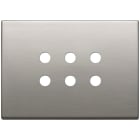 VIMAR - Placca 3Mx6 Tondo Nichel Spazzolato - 3 Moduli Sei Comandi Domotici/Knx