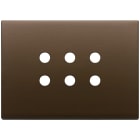 VIMAR - Placca 3 Moduli Tondo Bronzo Scuro Spazzolato per Comandi Domotici/Knx 22693.RN.12