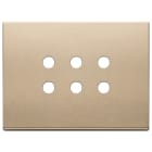 VIMAR - Placca 3Mx6 Tondo Oro Satinato - Moduli Per Sei Comandi Domotici/Knx, Metallo 22693.RN.88
