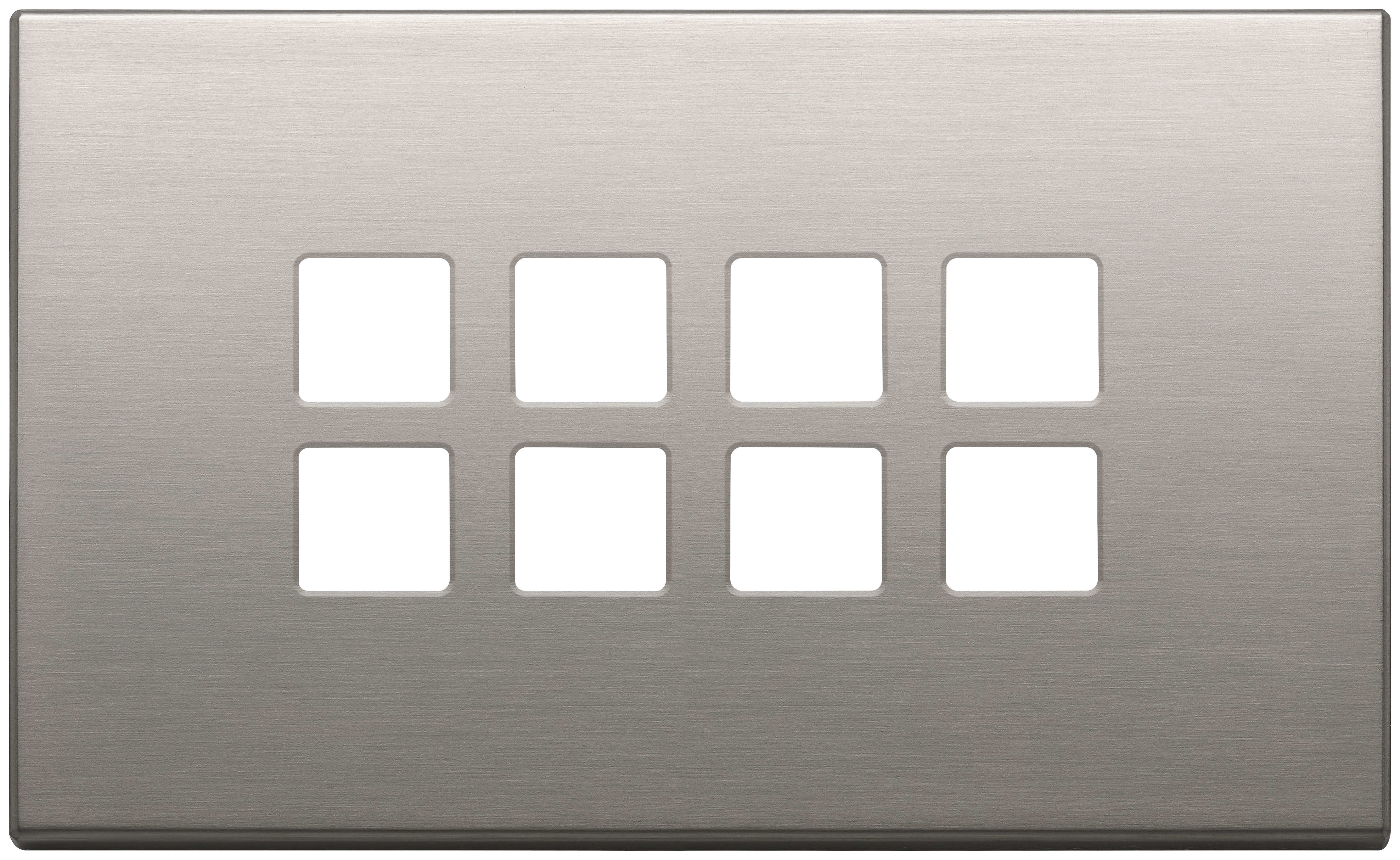 VIMAR - PLACCA 4MX8 FLAT NICHEL SPAZZOLATO 22694.11