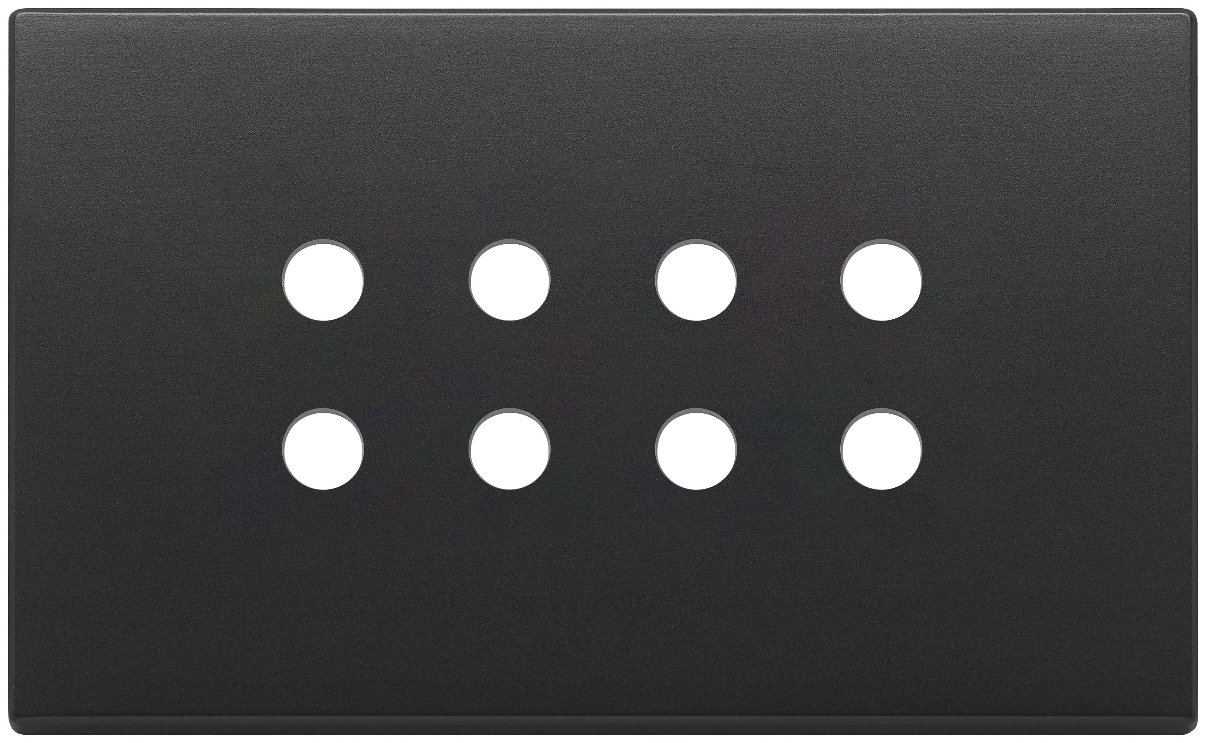 VIMAR - Placca 4 Moduli 8 Comandi Tondo Grigio Antracite Domotici/Knx Metallo 22694.RN.03