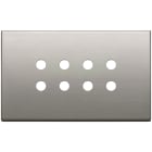 VIMAR - Placca 4 Moduli 8 Comandi Tondo Domotici Knx Metallo Nichel Spazzolato 22694.RN.11