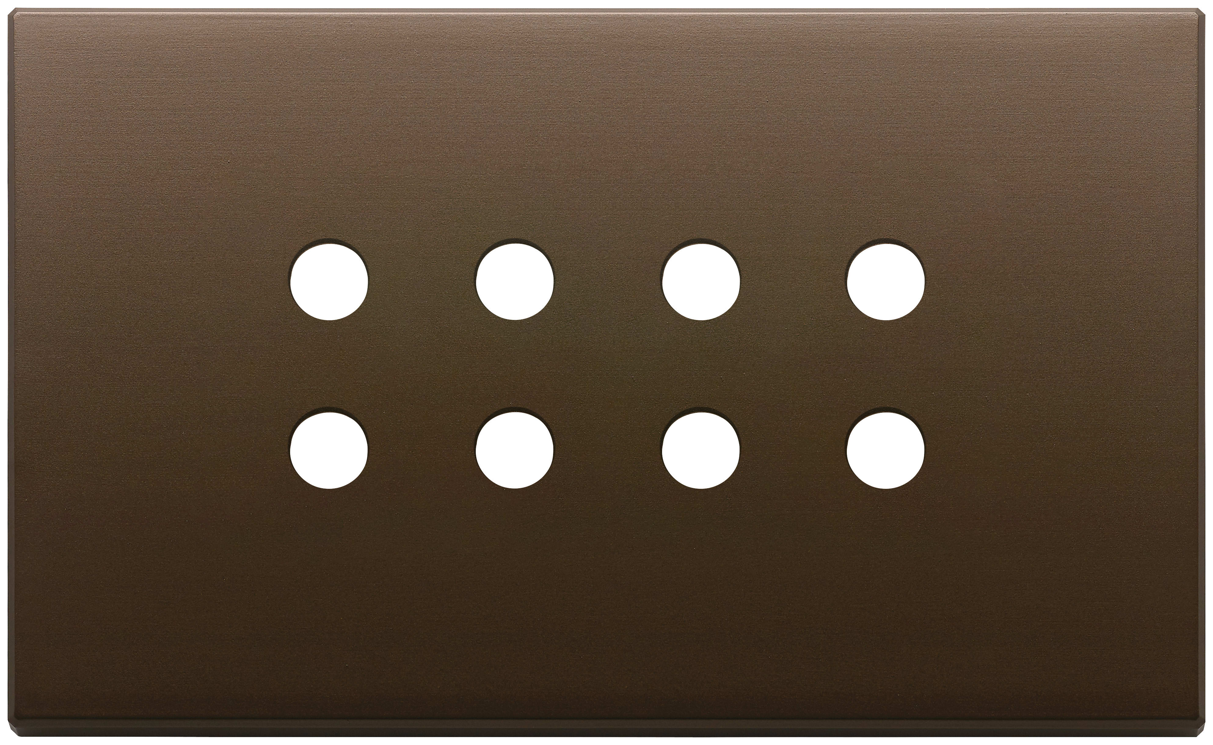 VIMAR - Placca 4 Moduli Tondo Bronzo Scuro Spazzolato Domotici/Knx 22694.RN.12