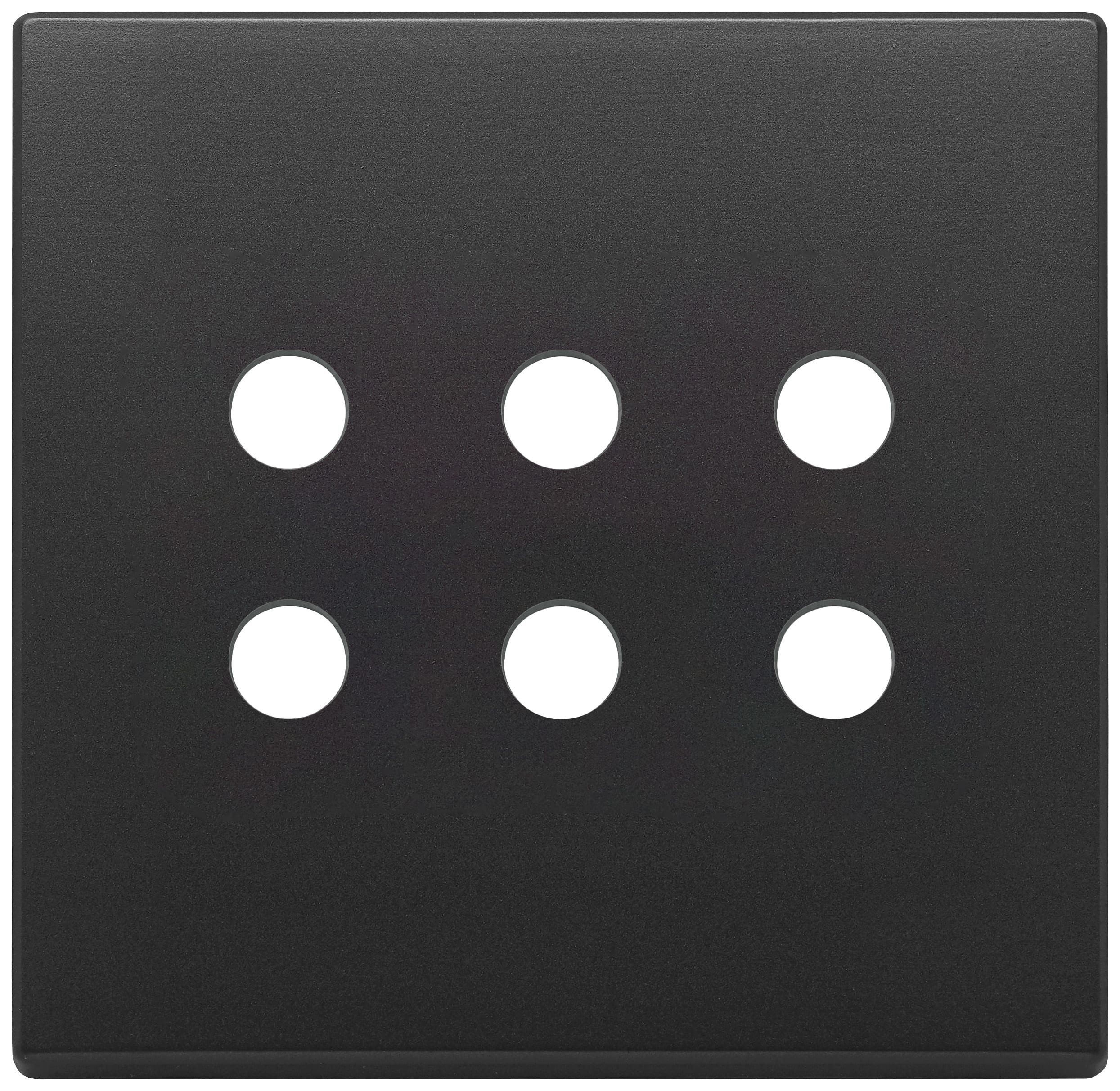 VIMAR - Placca 3 Moduli Tondo Grigio Antracite Metallo Per Sei Comandi 22695.RN.03