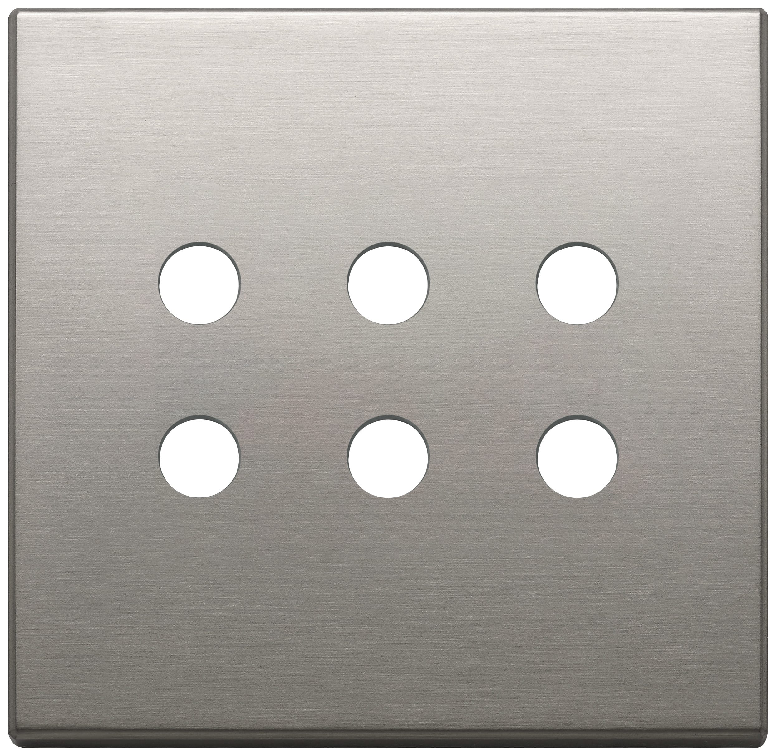 VIMAR - Placca 3 Moduli Tondo Nichel Spazzolato Per Sei Comandi - Materiale Elettrico 22695.RN.11