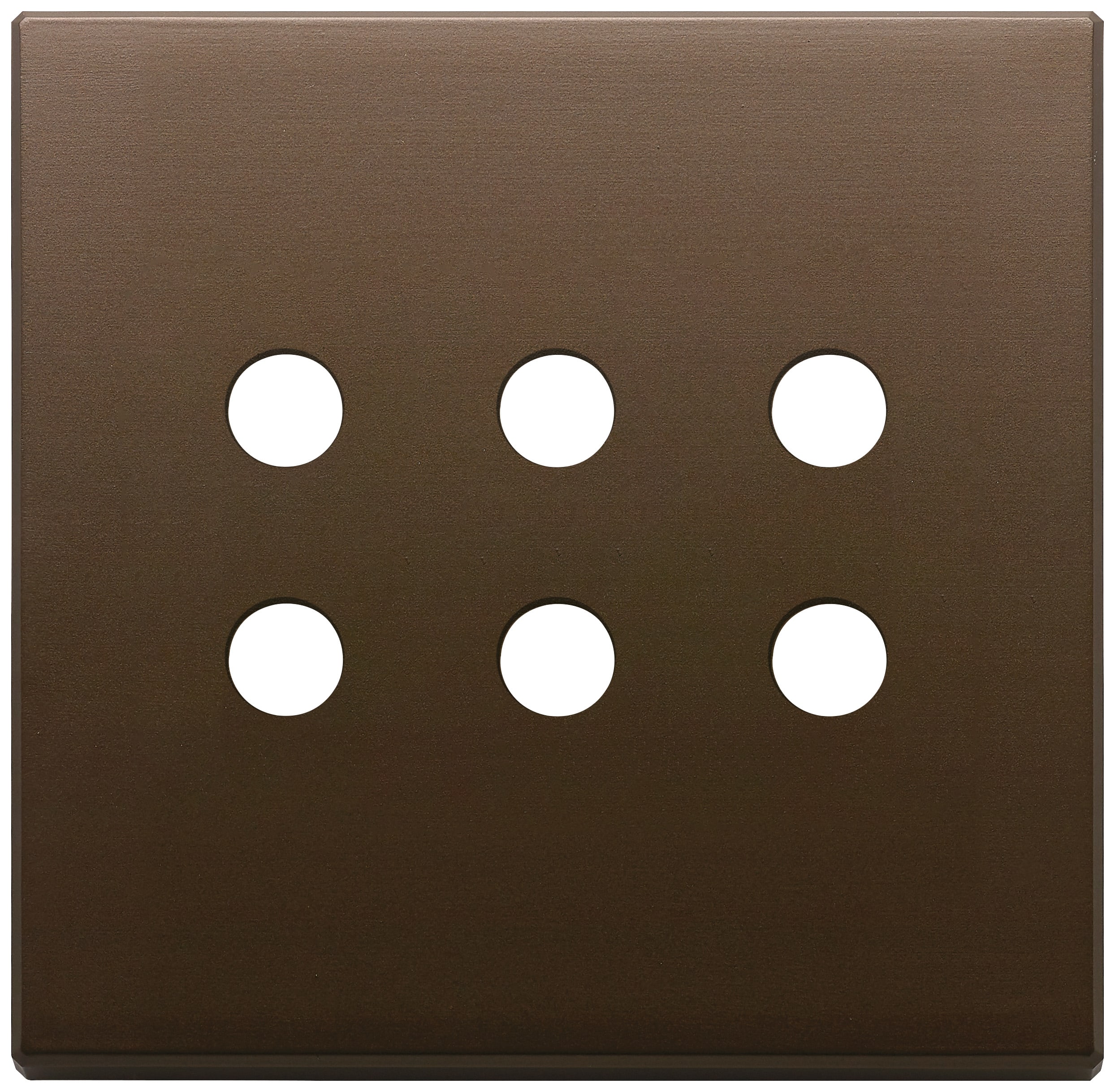 VIMAR - Placca 3 Moduli Tondo Bronzo Scuro Spazzolato Metallo Per Sei Comandi 22695.RN.12