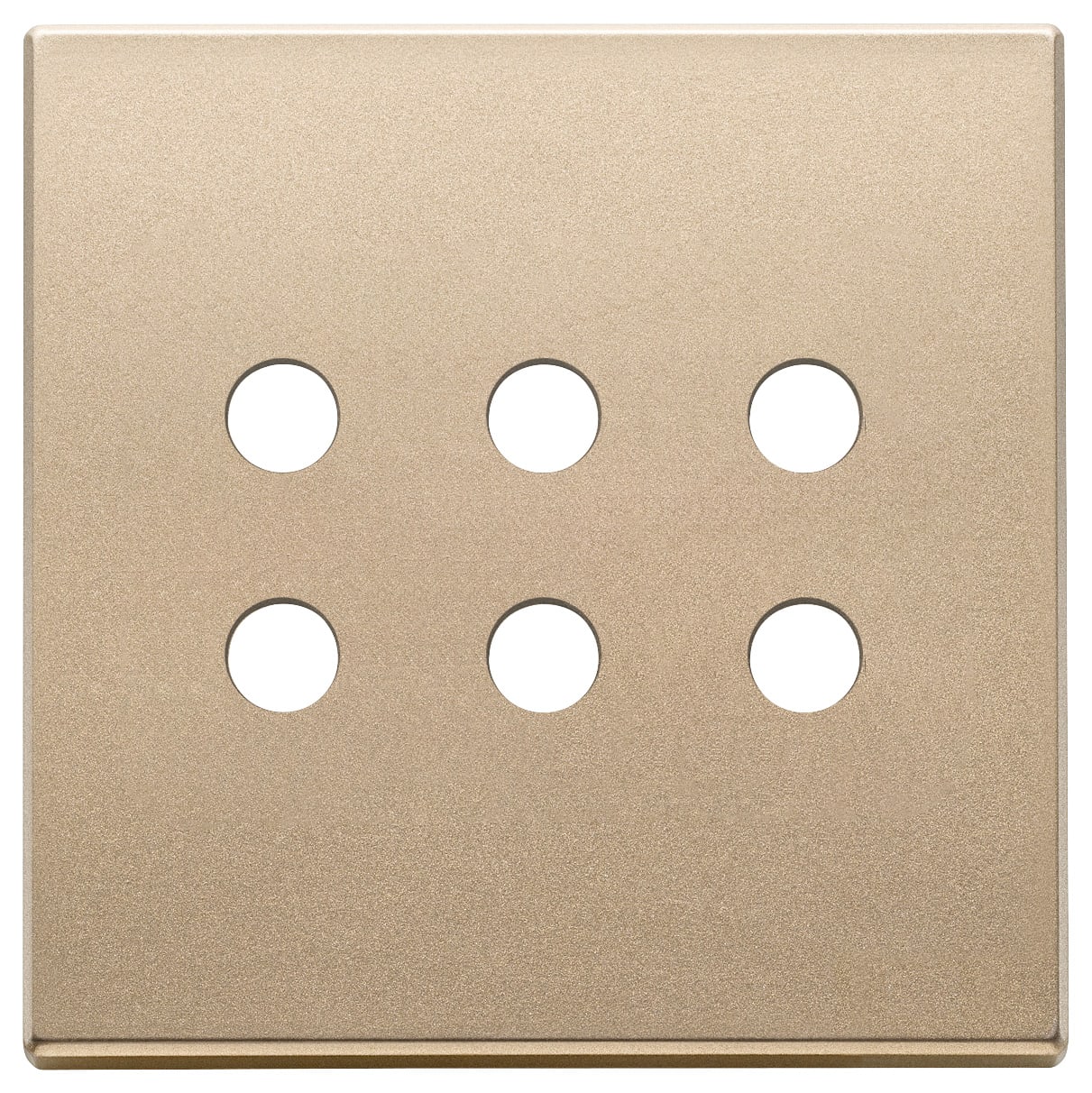 VIMAR - Placca 3 Moduli Oro Satinato per Sei Comandi Tondo in Metallo 22695.RN.88