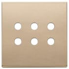 VIMAR - Placca 3 Moduli Oro Satinato per Sei Comandi Tondo in Metallo 22695.RN.88