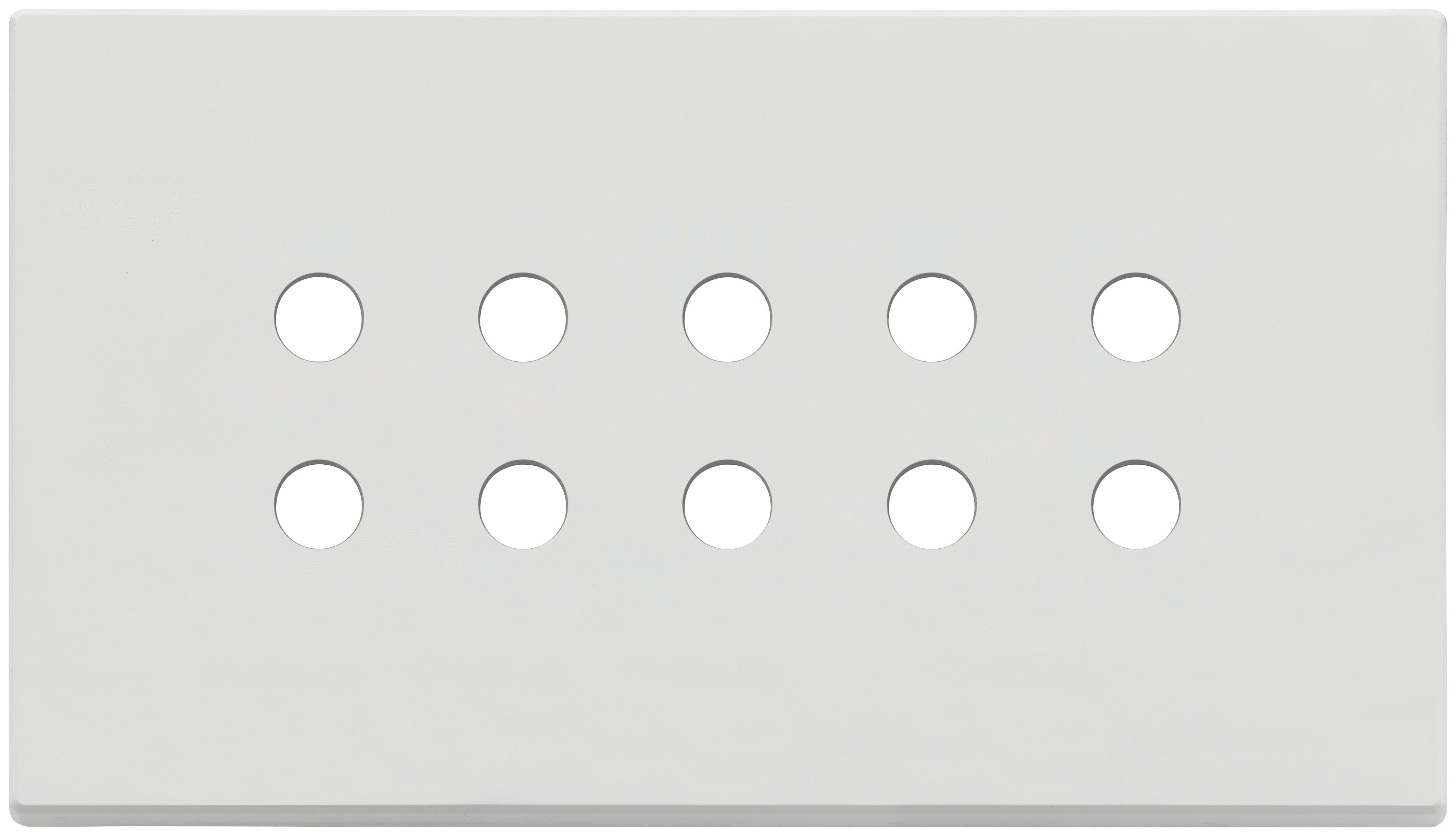 VIMAR - Placca 5 Moduli Tondo Bianco Matt Metallo per 10 Comandi 22699.RN.01