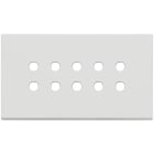 VIMAR - Placca 5 Moduli Tondo Bianco Matt Metallo per 10 Comandi