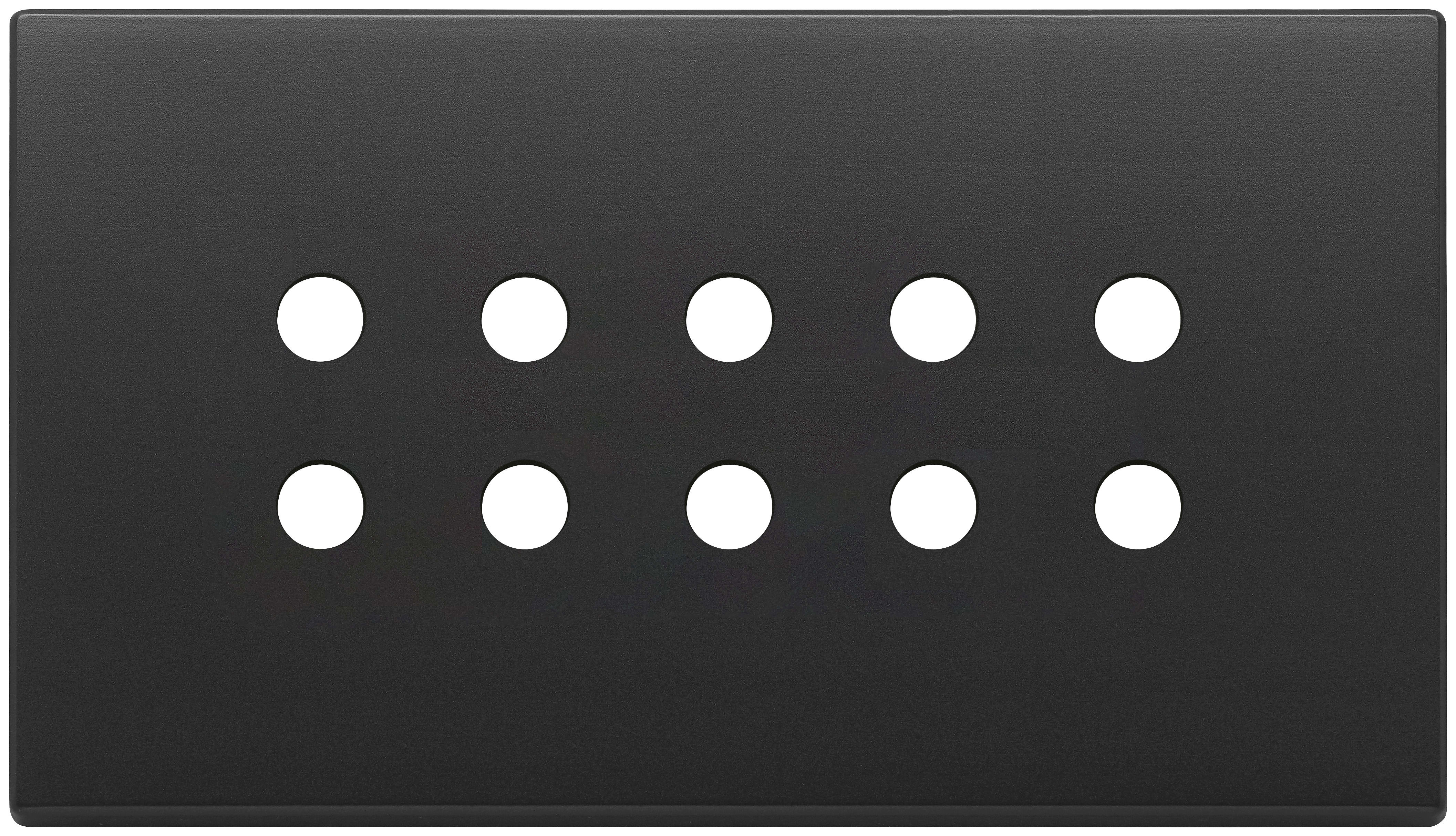 VIMAR - Placca 5 Moduli per 10 Comandi Tondo Metallo Grigio Antracite 22699.RN.03
