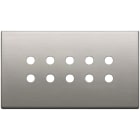 VIMAR - Placca 5 Moduli Bs Per Dieci Comandi Tondo in Metallo Nichel Spazzolato 22699.RN.11