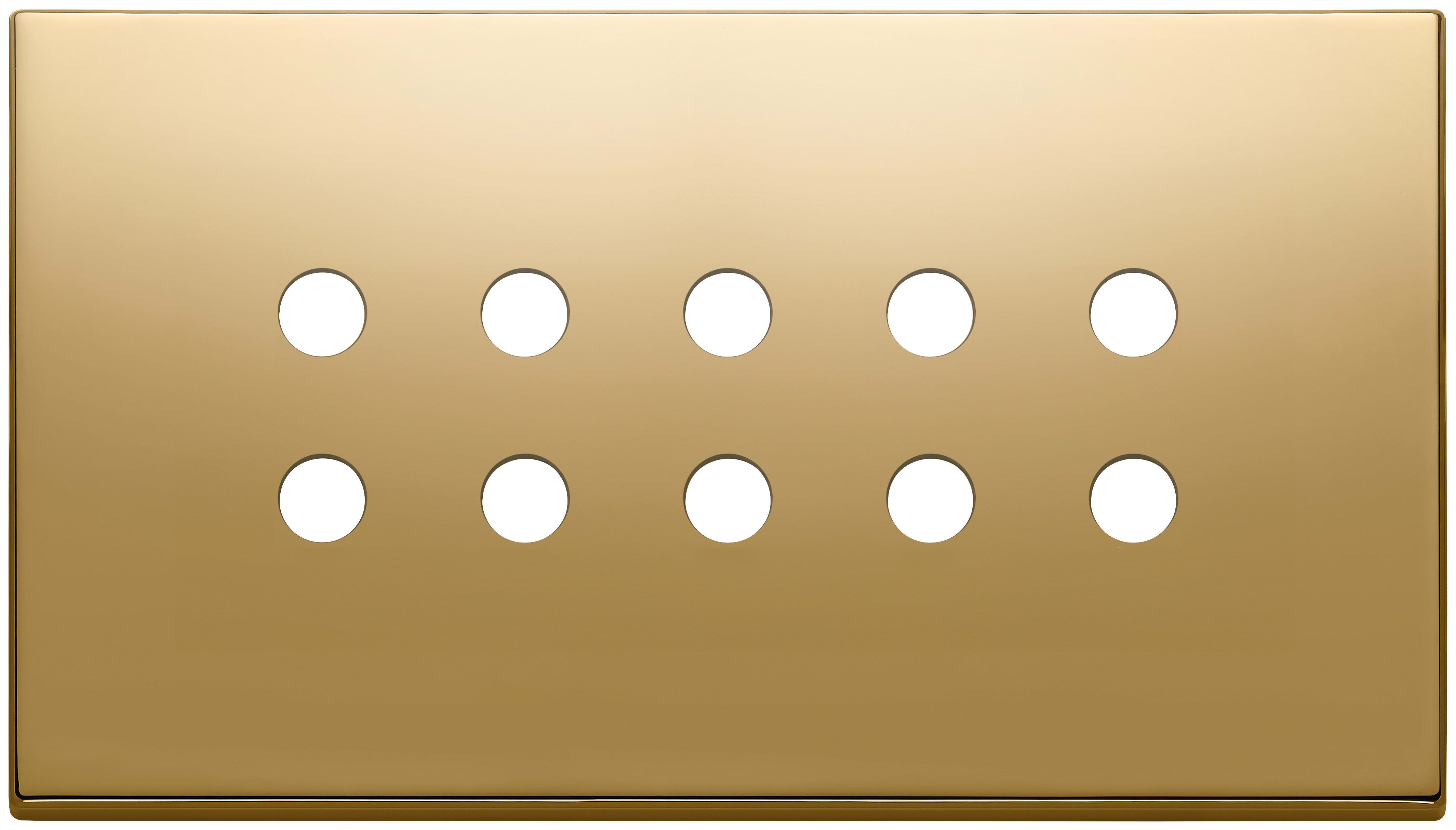 VIMAR - Placca 5 Moduli Oro Metallo Tondo Per 10 Comandi 22699.RN.82