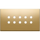 VIMAR - Placca 5 Moduli Oro Metallo Tondo Per 10 Comandi 22699.RN.82