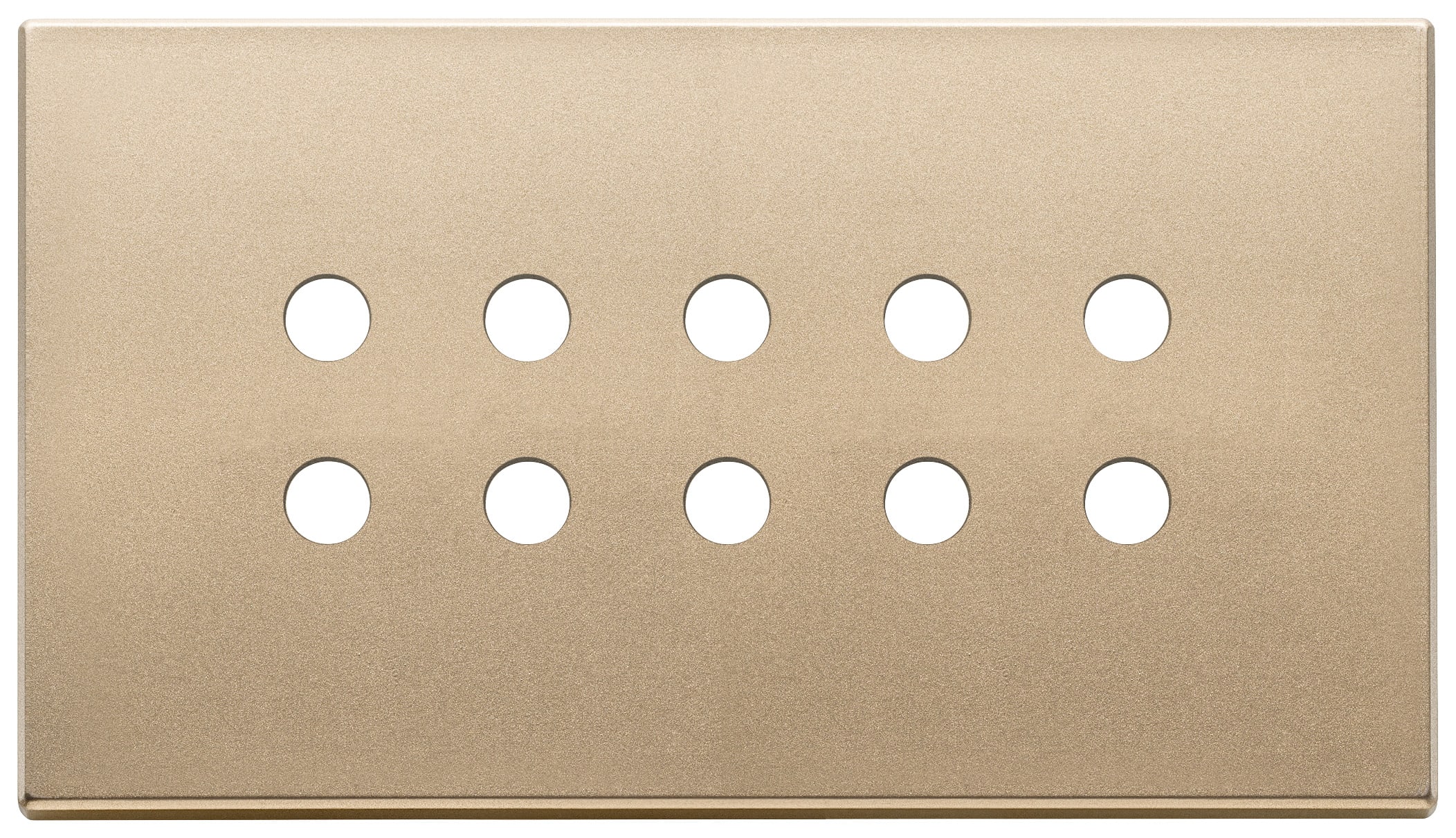VIMAR - Placca 5 Moduli Oro Satinato Metallo Tondo per 10 Comandi 22699.RN.88