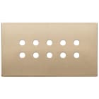 VIMAR - Placca 5 Moduli Oro Satinato Metallo Tondo per 10 Comandi 22699.RN.88