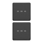 VIMAR - Due Tasti Flat Neutri Illuminabili Grigio Antracite 22751.03