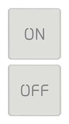 VIMAR - Due Tasti Flat Intercambiabili Simboli On E Off Bianco Matt