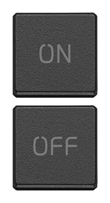 VIMAR - Due Tasti Flat Intercambiabili Simboli On/Off Grigio Antracite 22751.1.03