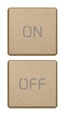 VIMAR - DUE TASTI FLAT SIMBOLI ON/OFF ORO SATIN.