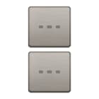 VIMAR - Due Tasti Flat Neutri Illuminati Nichel Spazzolato