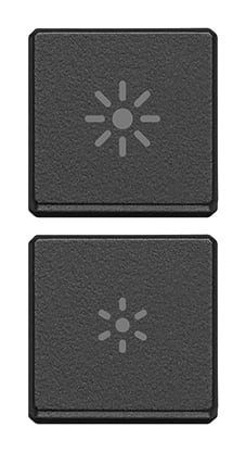 VIMAR - Due Tasti Flat Dimmer Grigio - Intercambiabili Simboli Antracite