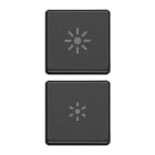 VIMAR - Due Tasti Flat Dimmer Grigio - Intercambiabili Simboli Antracite