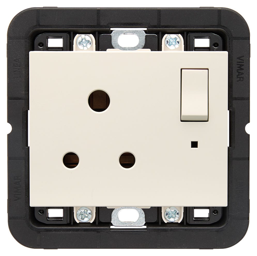 VIMAR - PRESA 2P+T 5A INGLESE INTERR. CANAPA 30215.C