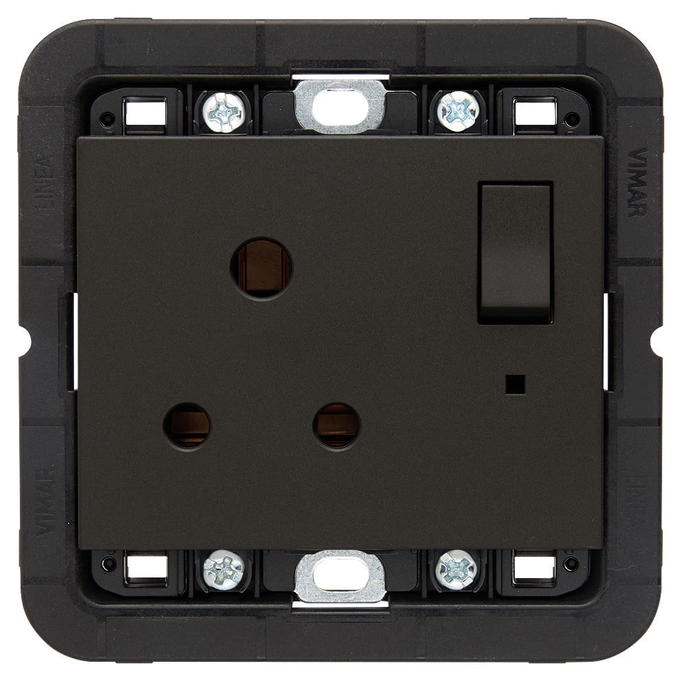 VIMAR - PRESA 2P+T 5A INGLESE INTERR. NERO 30215.G