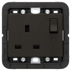 VIMAR - PRESA 2P+T 13A INGLESE INTER+SPIA NERO 30221.LG