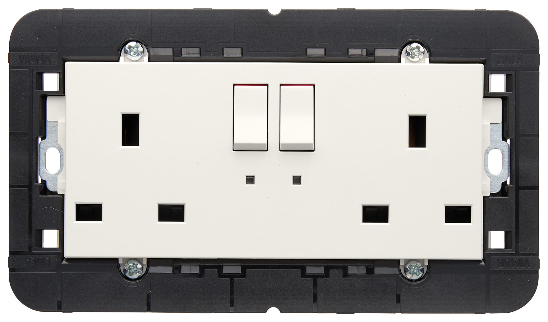 VIMAR - 2 PRESE 2P+T 13A INGLESE INT+SPIA BIANCO 30222.LB