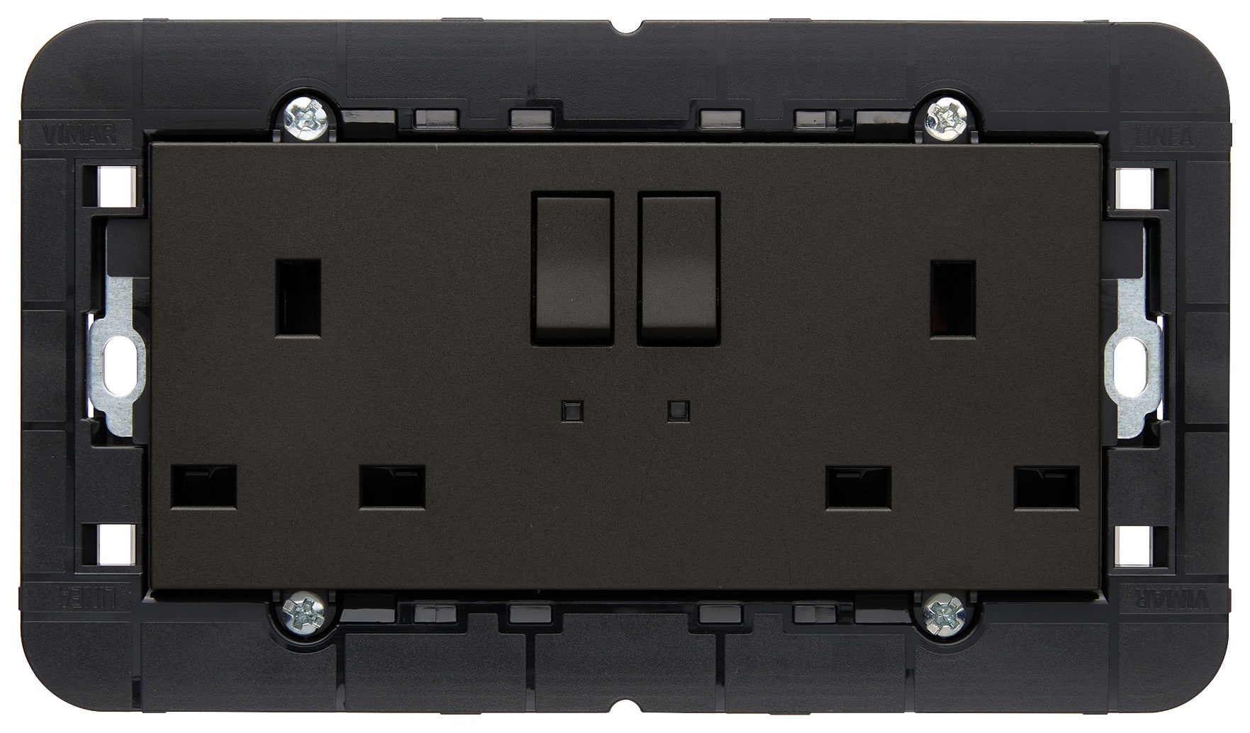 VIMAR - 2 PRESE 2P+T 13A INGLESE INT+SPIA NERO