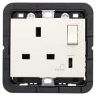 VIMAR - PRESA 2P+T 13A BS+INT.ROSSO+USB C BIANCO