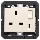 VIMAR - PRESA 2P+T 13A BS+INT.ROSSO+USB C CANAPA