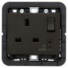 VIMAR - PRESA 2P+T 13A BS+INT.ROSSO+USB C NERO 30223.CG