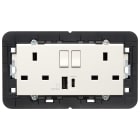 VIMAR - 2PRESE 2P+T13ABS+INT.ROSSO+USBA+C BIANCO