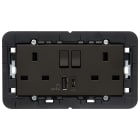 VIMAR - 2PRESE 2P+T13ABS+INT.ROSSO+USBA+C NERO