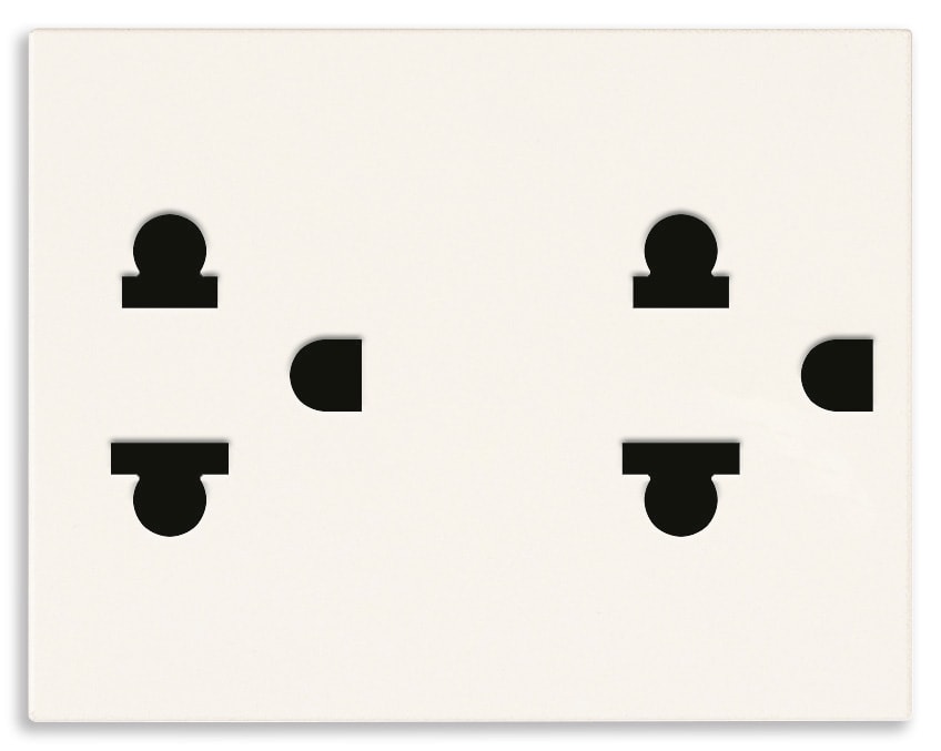 VIMAR - DUE PRESE SICURY 2P+T USA+EU BIANCO 30249.B