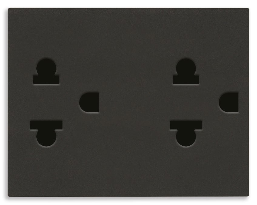 VIMAR - DUE PRESE SICURY 2P+T USA+EU NERO 30249.G