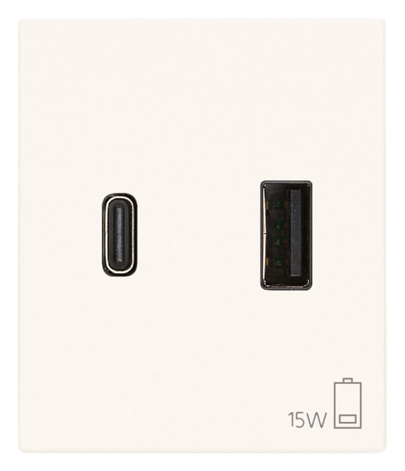 VIMAR - ALIMENTATORE USB A+C 15W 3A 5V 2M BIANCO