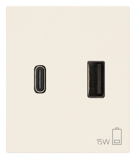 VIMAR - ALIMENTATORE USB A+C 15W 3A 5V 2M CANAPA