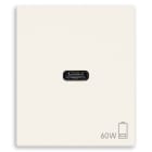 VIMAR - Alimentatore USB C 60W PD bianco per notebook, tablet, smartphone, fotocamere, 1 uscita USB C, Power Delivery, 120-240 V 50/60 Hz, 2 moduli.