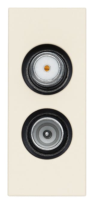 VIMAR - Presa TV-RD-SAT diretta 2 uscite canapa, 5-2400 MHz, demiscelata, attenuazione 1 dB, passaggio corrente continua e segnali controllo. 30302.01C